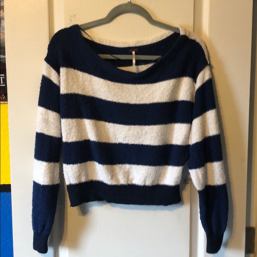 Free people Striped crop sweater S